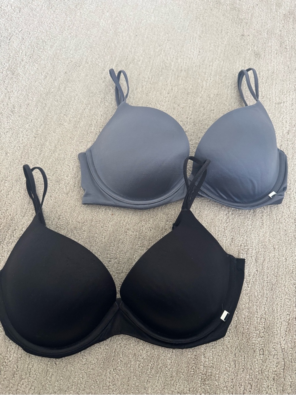 Victoria's Secret Smooth Padded Bras in Black and Gray-Blue